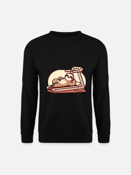 Entspanntes Faultier auf dem Laufband-Design - Unisex Pullover - Schwarz