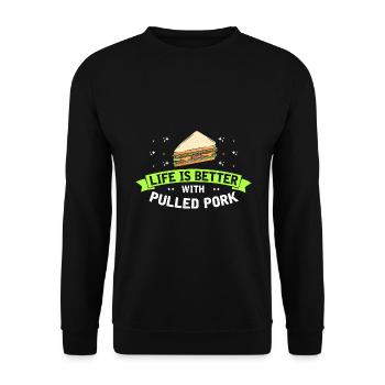 Food Love Sandwich Baguette Ketchup - Sweat-shirt Unisexe - noir - Devant - Alina (178cm) & Michal (187cm)