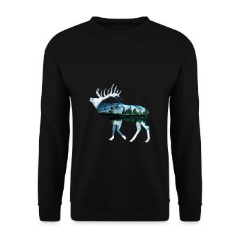 Moose - Unisex Sweatshirt - black - Front - Alina (178cm) & Michal (187cm)