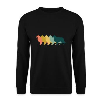 Shetland Sheepdog Retro - Unisex Sweatshirt - black - Front - Alina (178cm) & Michal (187cm)