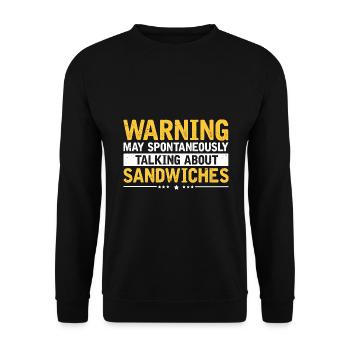 Day and Night Sandwich Food Gift FastFood - Unisex Sweatshirt - black - Front - Alina (178cm) & Michal (187cm)
