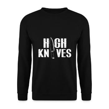 Life is better with knife knife collector - Unisex Sweatshirt - black - Front - Alina (178cm) & Michal (187cm)