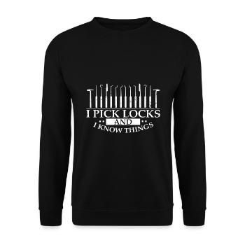 Conceptions de service de déverrouillage Lockpicking Lock Picking - Sweat-shirt Unisexe - noir - Devant - Alina (178cm) & Michal (187cm)