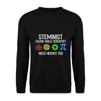 Professorin Steminist Designs für Equality Stem - Unisex Pullover - Schwarz - Vorne - Alina (178cm) & Michal (187cm)