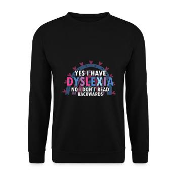 Dyslexia Awareness and Dyslexia Teachers - Unisex Sweatshirt - black - Front - Alina (178cm) & Michal (187cm)