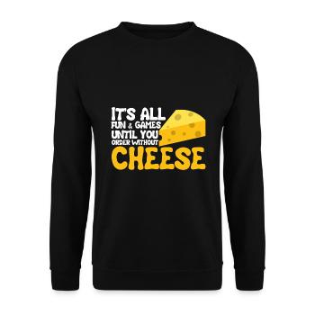 Gouda lovers for smoked Gouda - Unisex Sweatshirt - black - Front - Alina (178cm) & Michal (187cm)