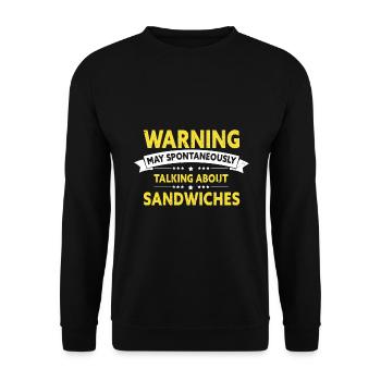 Day and Night Sandwich Food Gift FastFood - Unisex Sweatshirt - black - Front - Alina (178cm) & Michal (187cm)
