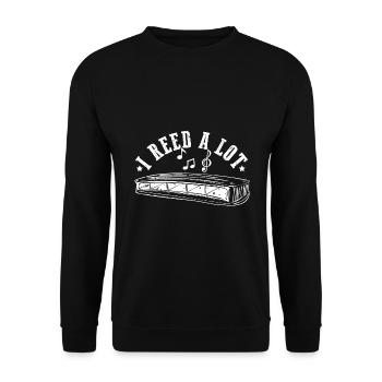 Französische Harfinisten und Harmonikaspieler - Unisex Pullover - Schwarz - Vorne - Alina (178cm) & Michal (187cm)