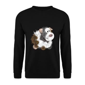 cochon Guinée Droll - cochon Guinée - Cadeau - Sweat-shirt Unisexe - noir - Devant - Alina (178cm) & Michal (187cm)