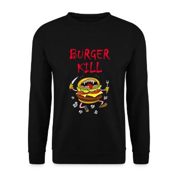 Carnivorous hamburger - Unisex Sweatshirt - black - Front - Alina (178cm) & Michal (187cm)