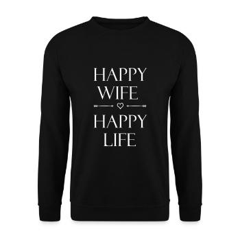 FEMME HEUREUSE VIE HEUREUSE Design - Sweat-shirt Unisexe - noir - Devant - Alina (178cm) & Michal (187cm)