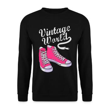 Vintage sneakers - Sweat-shirt Unisexe - noir - Devant - Alina (178cm) & Michal (187cm)