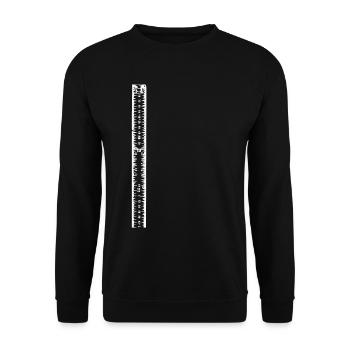 Schwarzweiß Rasterstreifen - Unisex Pullover - Schwarz - Vorne - Alina (178cm) & Michal (187cm)