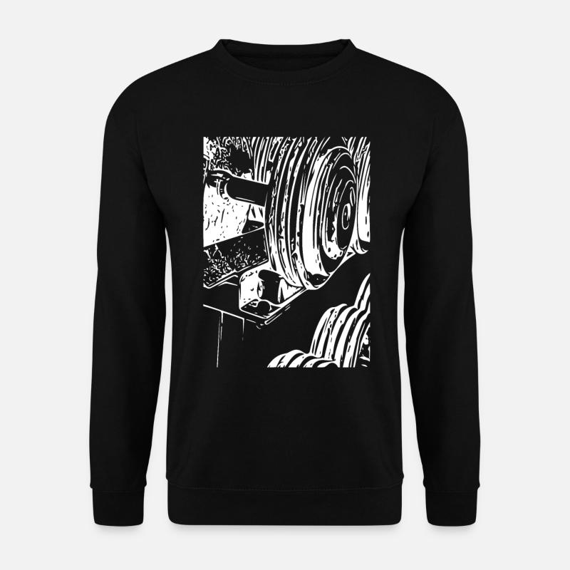 Druckmaschinen-Linienkunst - Unisex Pullover - Schwarz