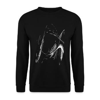Nachtlinien Skizze in Weiss - Unisex Pullover - Schwarz - Vorne - Alina (178cm) & Michal (187cm)