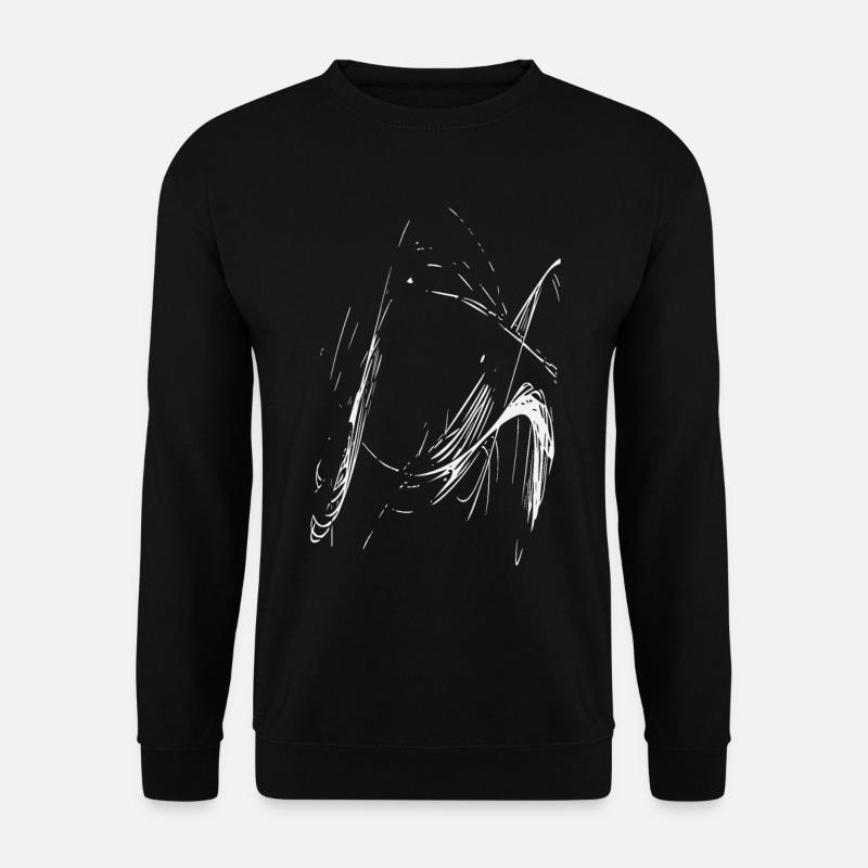 Nachtlinien Skizze in Weiss - Unisex Pullover - Schwarz