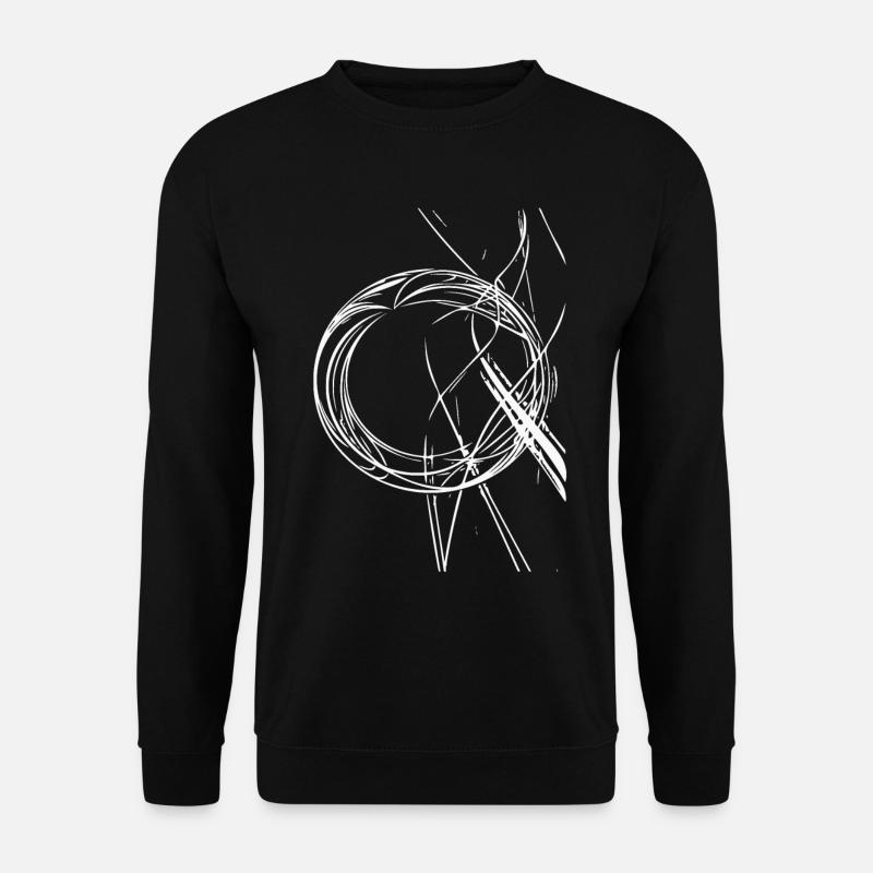 Kreislinien Chaos – Abstrakte Skizze - Unisex Pullover - Schwarz