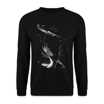 Abstrakte Linienskizze Schwarz - Unisex Pullover - Schwarz - Vorne - Alina (178cm) & Michal (187cm)