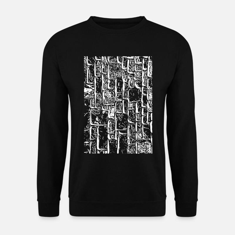 Monochrom Mauertextur Mosaic - Unisex Pullover - Schwarz