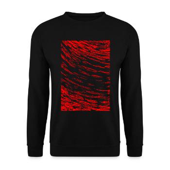 Abstraktes Bild / rot / Muster / Linie - Unisex Pullover - Schwarz - Vorne - Alina (178cm) & Michal (187cm)