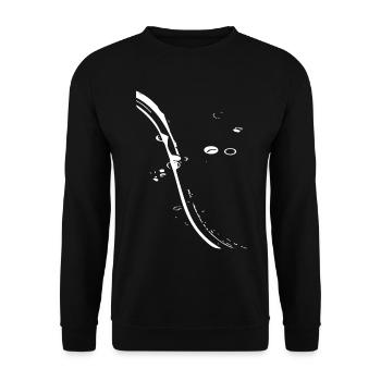 Kurvenlinie Abstrakte Linienkunst - Unisex Pullover - Schwarz - Vorne - Alina (178cm) & Michal (187cm)