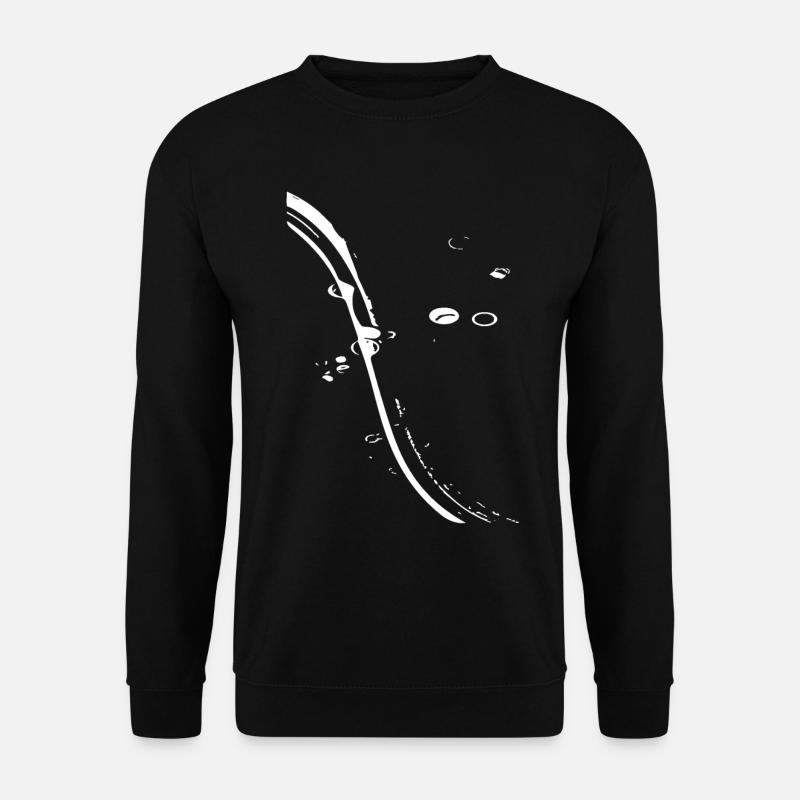 Kurvenlinie Abstrakte Linienkunst - Unisex Pullover - Schwarz