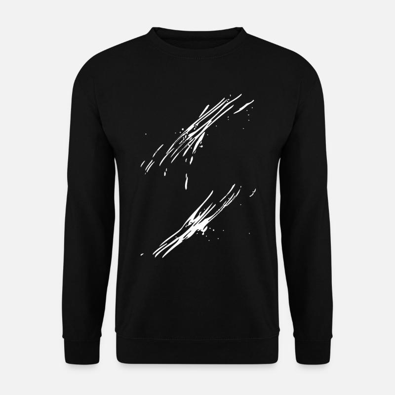 Schwarzweiß Pinselstrich Design - Unisex Pullover - Schwarz