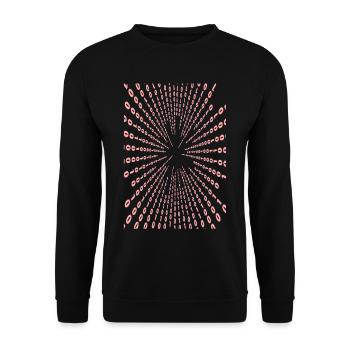 Pinkes Radial-Punktmuster - Unisex Pullover - Schwarz - Vorne - Alina (178cm) & Michal (187cm)