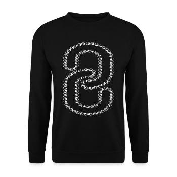 Kettenzahl Zwei - Unisex Pullover - Schwarz - Vorne - Alina (178cm) & Michal (187cm)