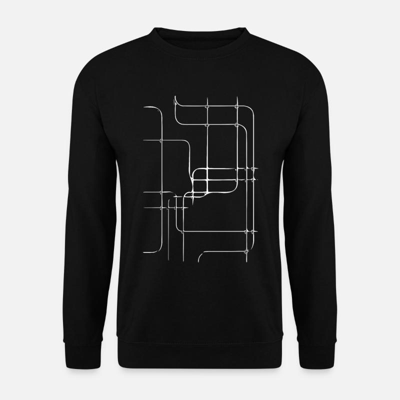 Geometrische Linienführung Netz - Unisex Pullover - Schwarz