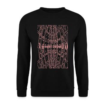 Binärcode Abstrakt (rosa) - Unisex Pullover - Schwarz - Vorne - Alina (178cm) & Michal (187cm)