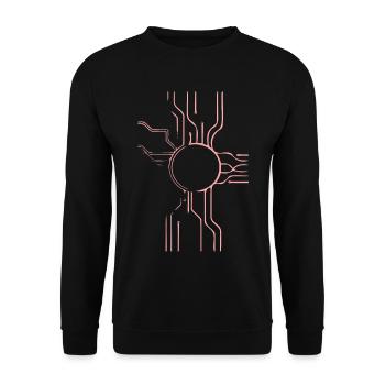 CyberSun Netzkreis Design - Unisex Pullover - Schwarz - Vorne - Alina (178cm) & Michal (187cm)