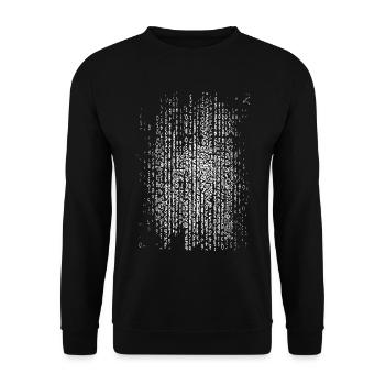 Datenregen-Muster - Unisex Pullover - Schwarz - Vorne - Alina (178cm) & Michal (187cm)