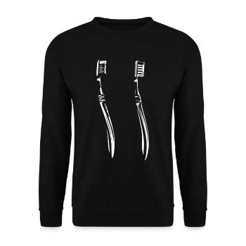 Toothbrushes - Unisex Sweatshirt - black - Front - Alina (178cm) & Michal (187cm)