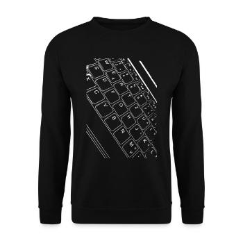 Linienkunst Tastaturdesign - Unisex Pullover - Schwarz - Vorne - Alina (178cm) & Michal (187cm)