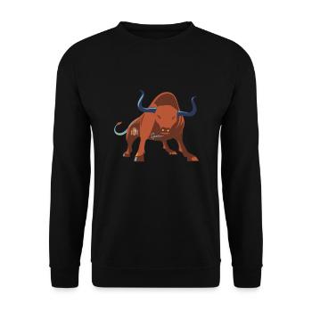 Stier Spanien - Unisex Pullover - Schwarz - Vorne - Alina (178cm) & Michal (187cm)