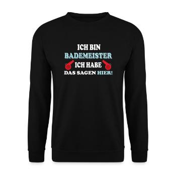 Bademeister - Unisex Pullover - Schwarz - Vorne - Alina (178cm) & Michal (187cm)