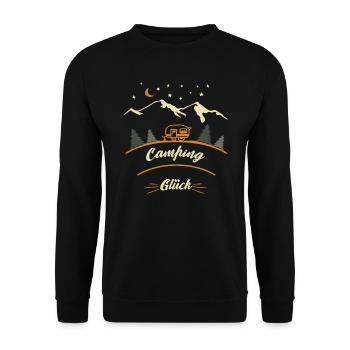 Wohnwagen Camping Glück - Unisex Pullover - Schwarz - Vorne - Alina (178cm) & Michal (187cm)