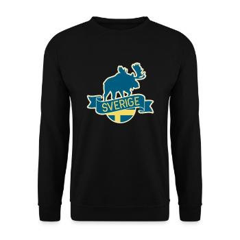 Schweden Elch - Unisex Pullover - Schwarz - Vorne - Alina (178cm) & Michal (187cm)