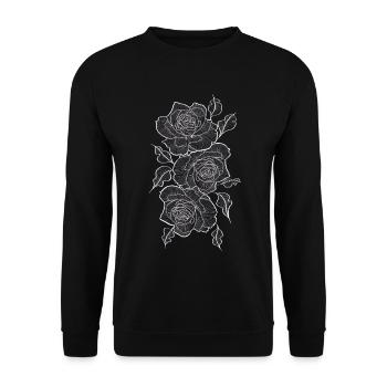 rose - Unisex Sweatshirt - black - Front - Alina (178cm) & Michal (187cm)