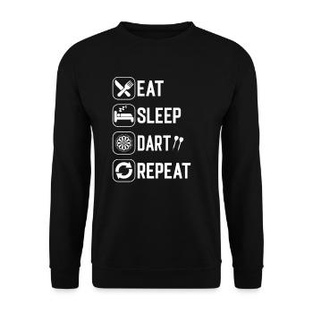 Eat Sleep Dart Repeat - Sweat-shirt Unisexe - noir - Devant - Alina (178cm) & Michal (187cm)