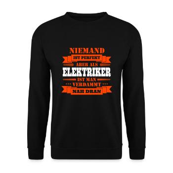 Elektriker Elektromeister - Unisex Pullover - Schwarz - Vorne - Alina (178cm) & Michal (187cm)