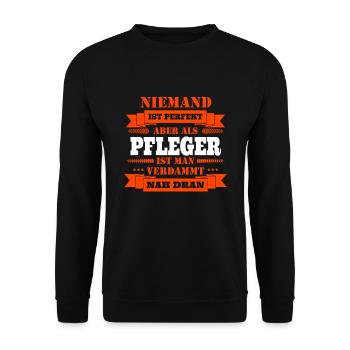 Pfleger - Unisex Pullover - Schwarz - Vorne - Alina (178cm) & Michal (187cm)