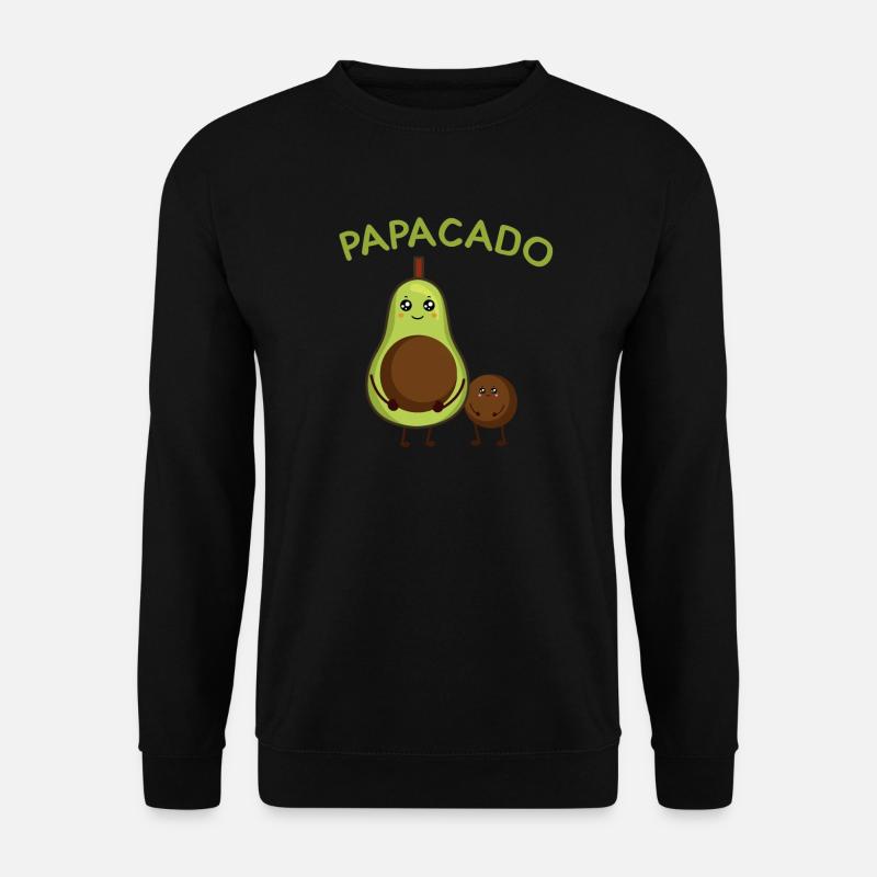 Grossesse Papacado Avocado Papa - Sweat-shirt Unisexe - noir
