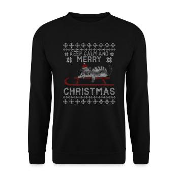 vilain chat de noël - Sweat-shirt Unisexe - noir - Devant - Alina (178cm) & Michal (187cm)