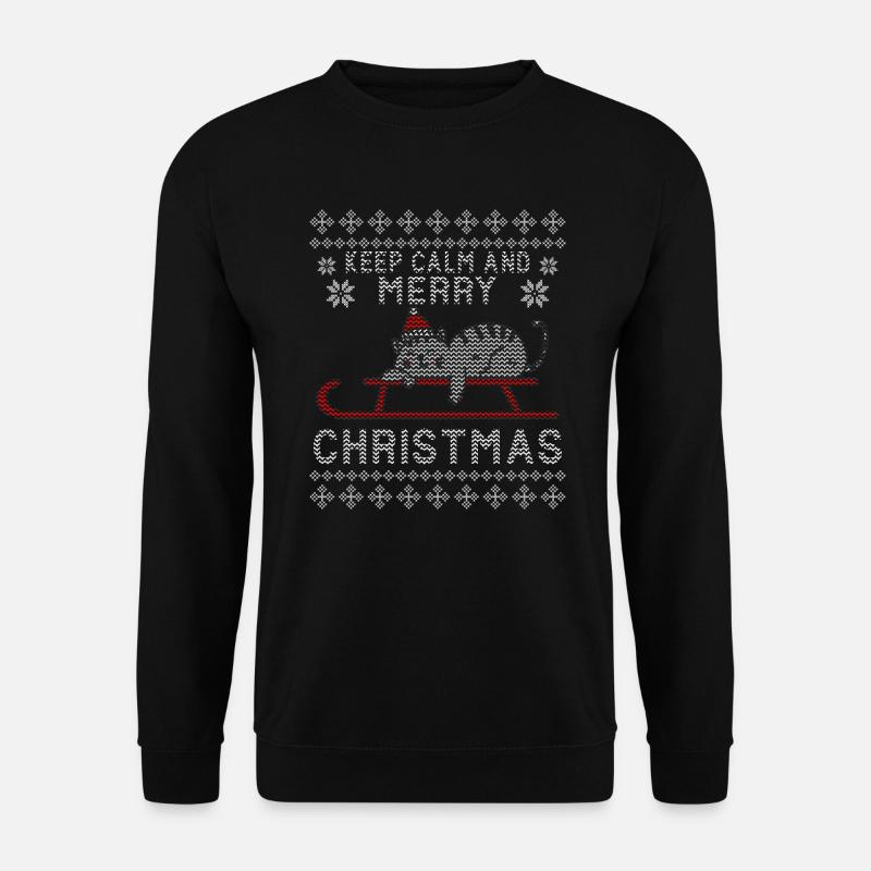 ugly christmas cat - Unisex Sweatshirt - black