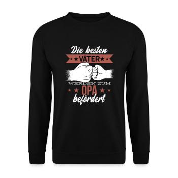 Werdender Opa - Unisex Pullover - Schwarz - Vorne - Alina (178cm) & Michal (187cm)