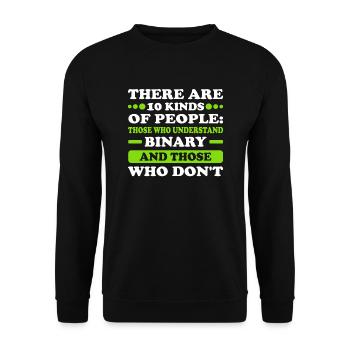 2 Types of People Binary IT Specialists - Unisex Sweatshirt - black - Front - Alina (178cm) & Michal (187cm)