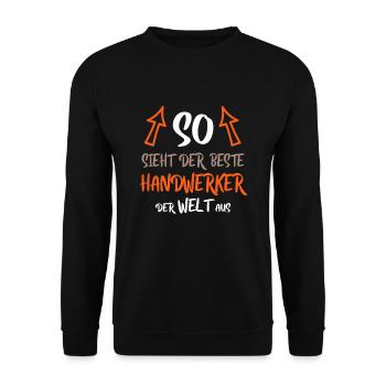 Handwerker Handwerk Lustiger Spruch Baustelle - Unisex Pullover - Schwarz - Vorne - Alina (178cm) & Michal (187cm)
