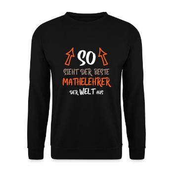 Beste Mathelehrer der Welt - Unisex Pullover - Schwarz - Vorne - Alina (178cm) & Michal (187cm)